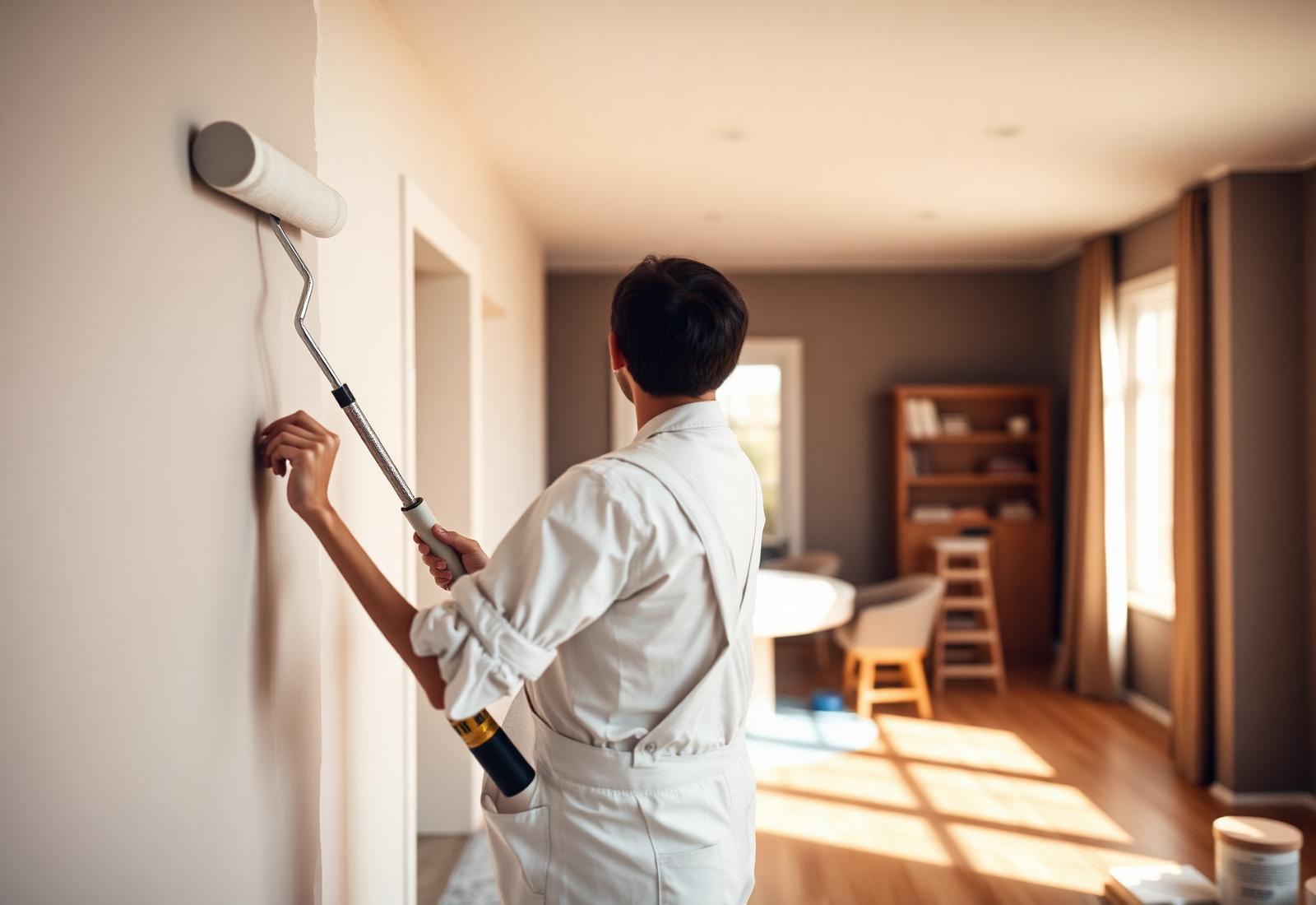 Home improvement contractor at work on a residential property